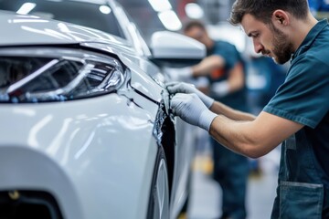 Collision repair work in progress